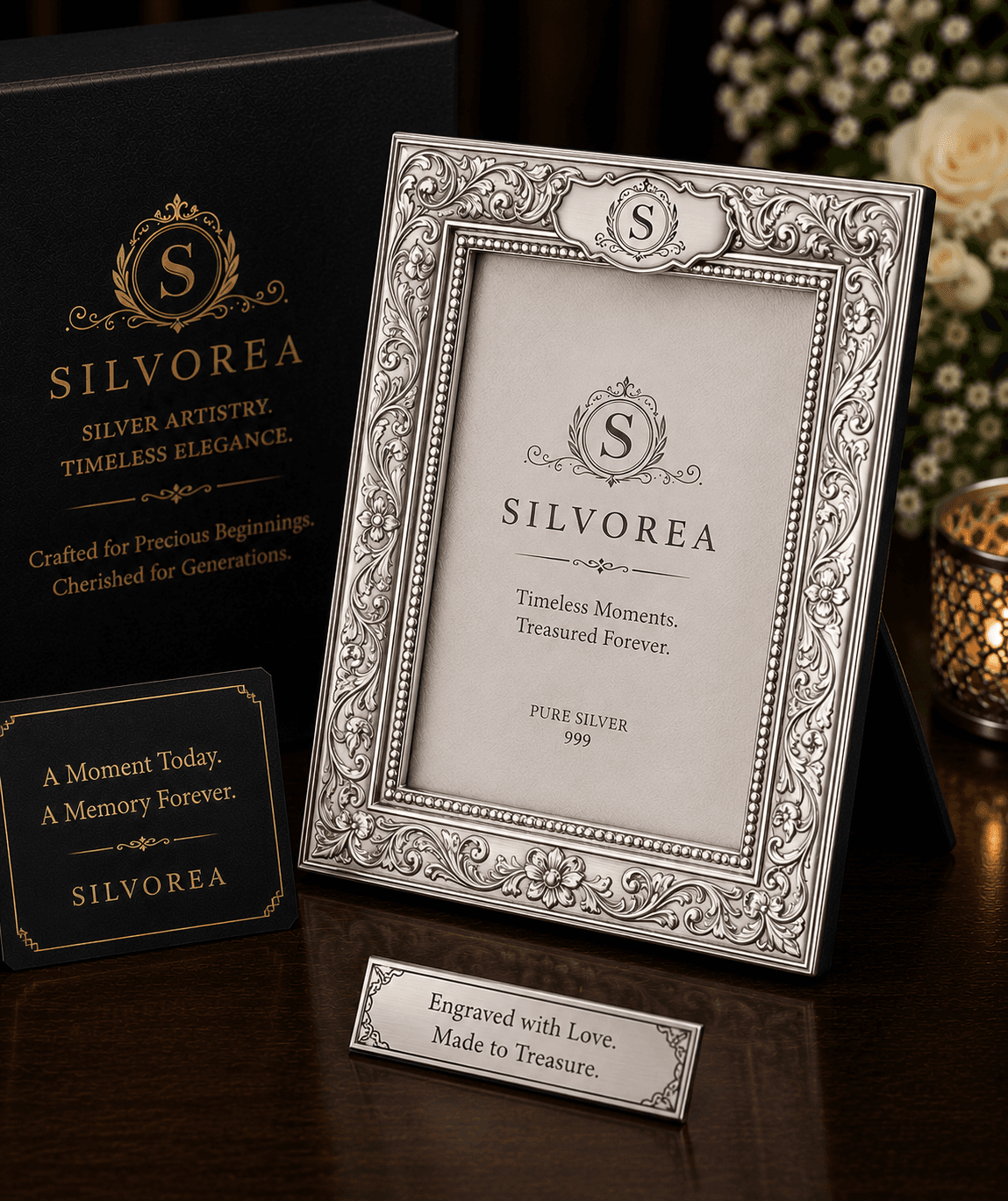 Engraved Silver Photo Frame