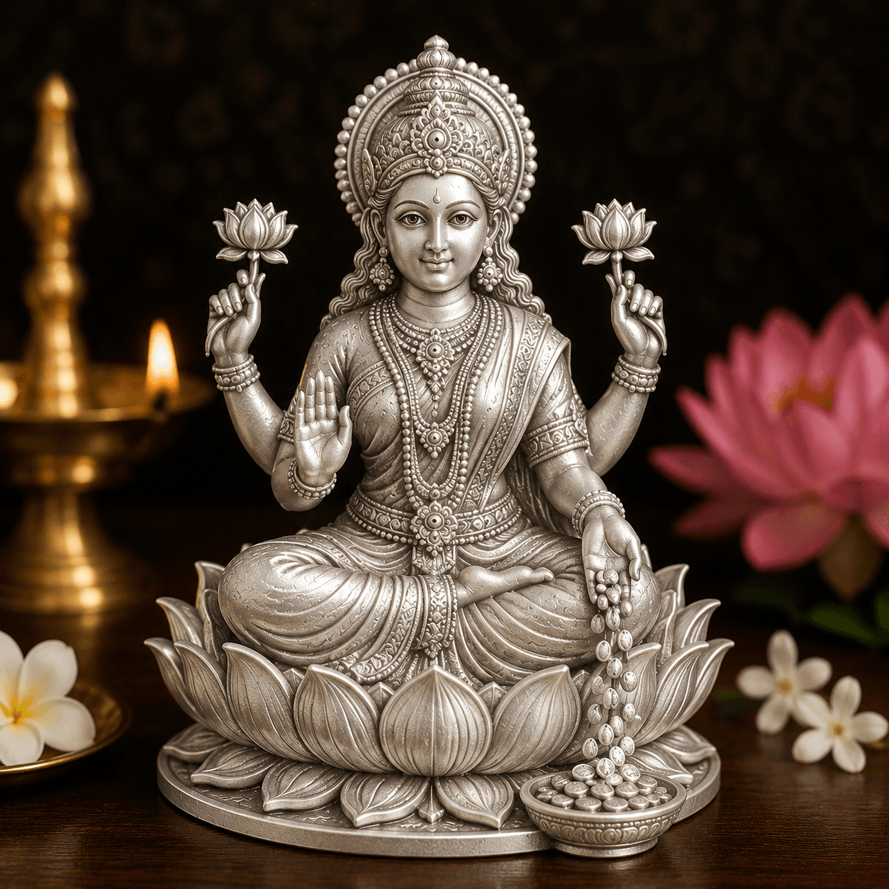 Lakshmi Silver Idol