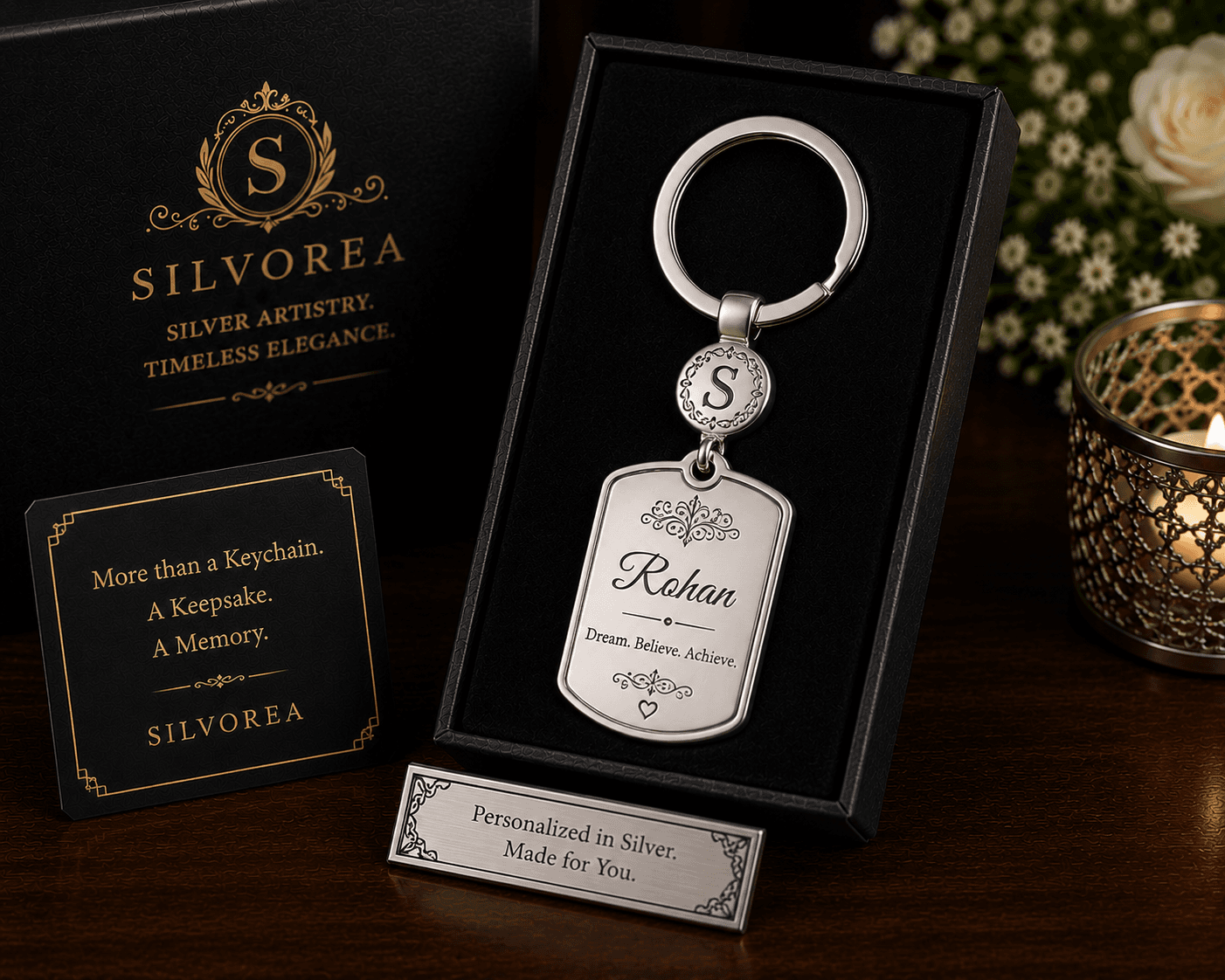 Personalized Silver Keychain
