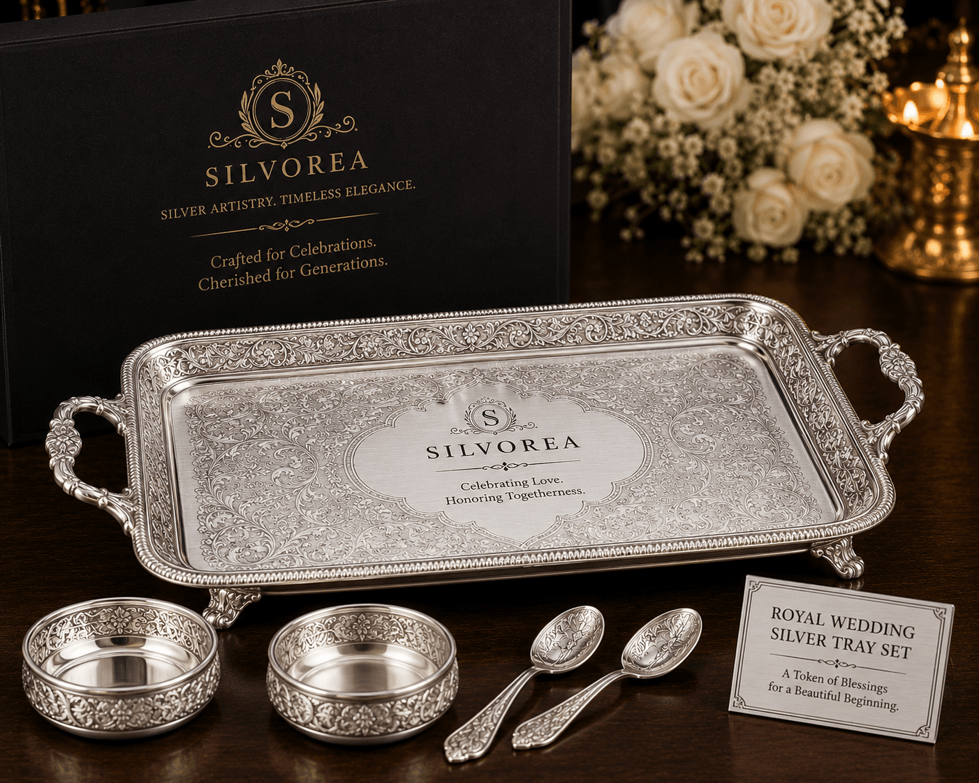 Royal Wedding Silver Tray Set