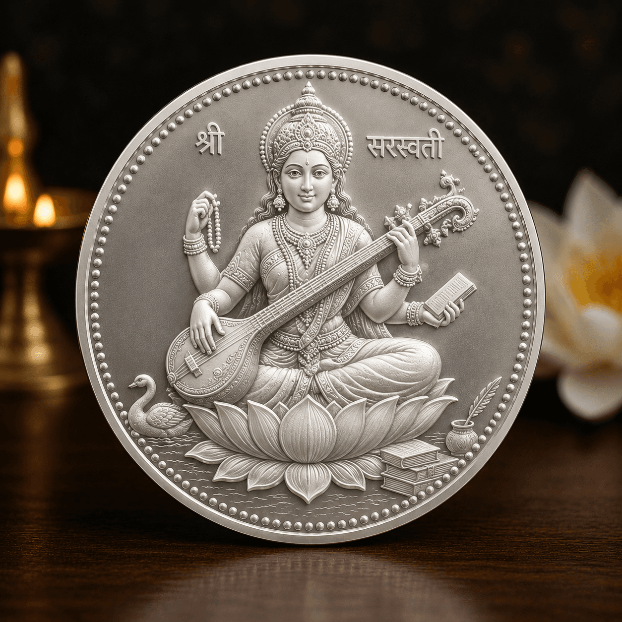 Saraswati Silver Coin