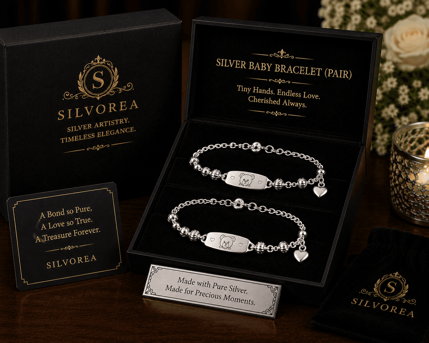 Silver Baby Bracelet — Pair