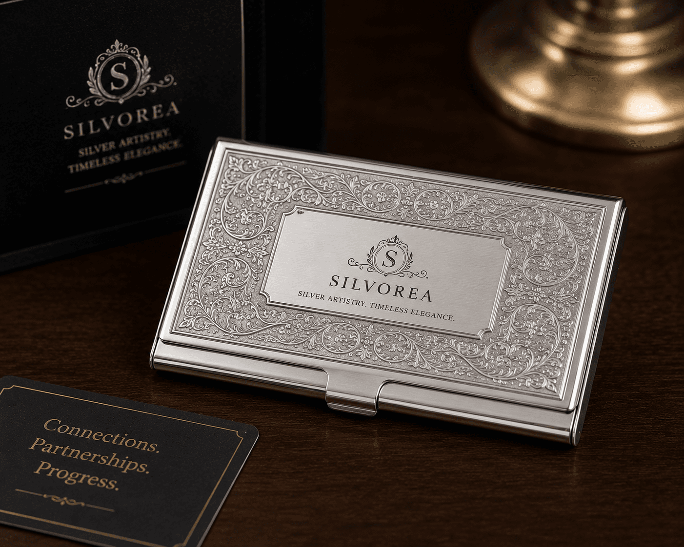 Silver Business Card Holder