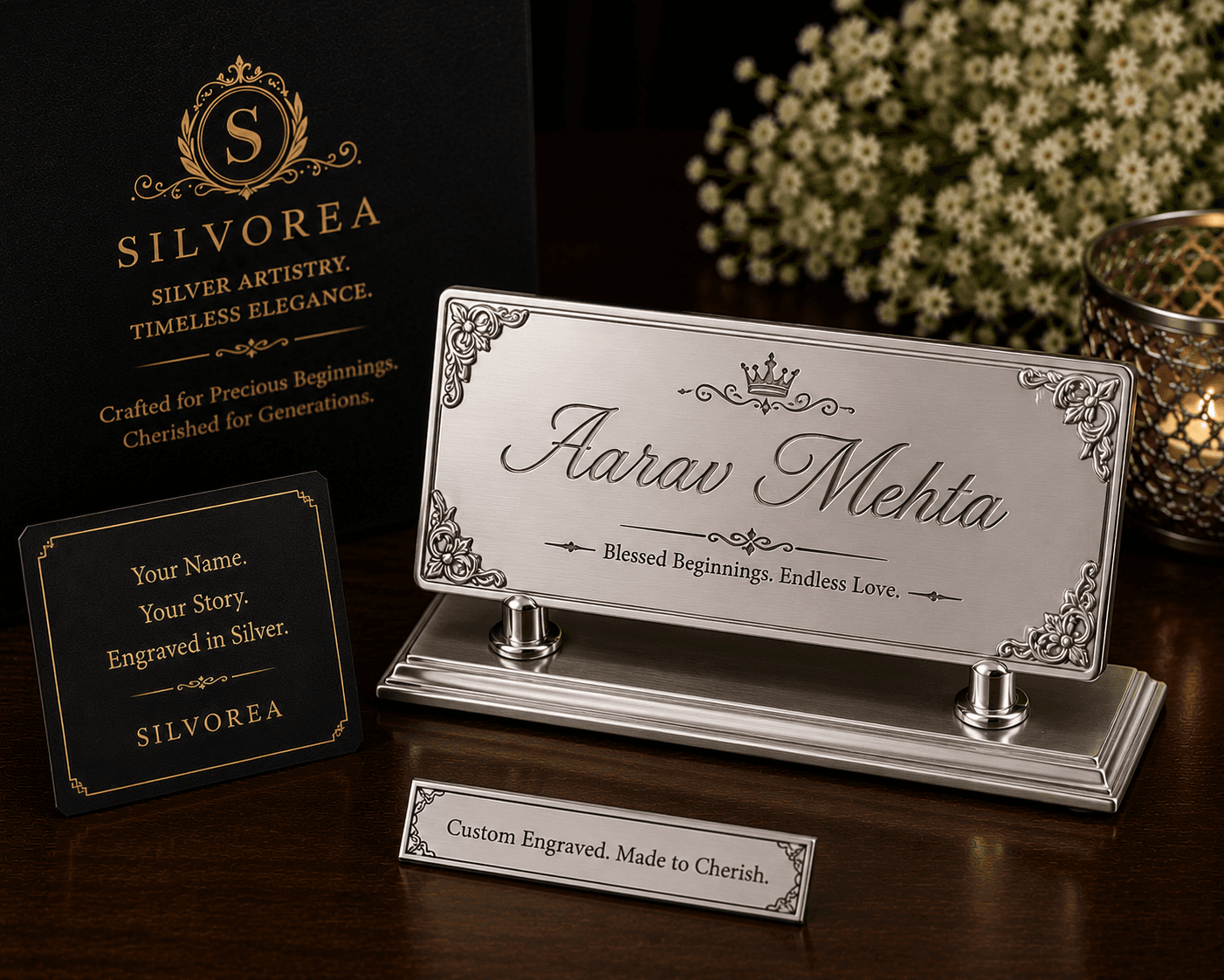 Silver Nameplate — Custom Engraved